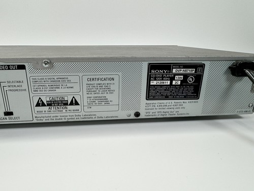 Sony DVD Player Model DVP-NS715P Progressive Video -No Remote- Tested & Works - Picture 6 of 8