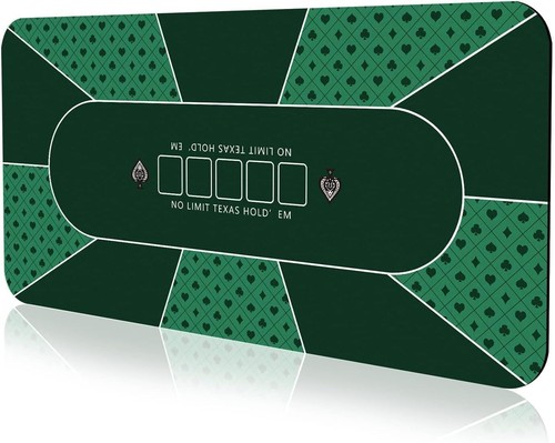 70 x 35 Inch , 8 Players Texas Hold'em Poker Rubber Mat Poker Topper for Tabl... - Picture 2 of 9