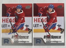 LOT of 2 Rafael Harvey-Pinard 2020-21 UD AHL Star ROOKIE & AUTO SP #180