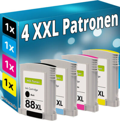 4x TINTE PATRONEN für HP 88XL OfficeJet Pro K5400 K550 K550 DTN K8600