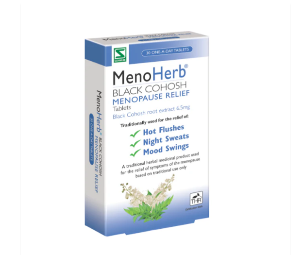 MenoHerb Black Cohosh Menopause Relief 30 Tablets Hot Flushes Mood