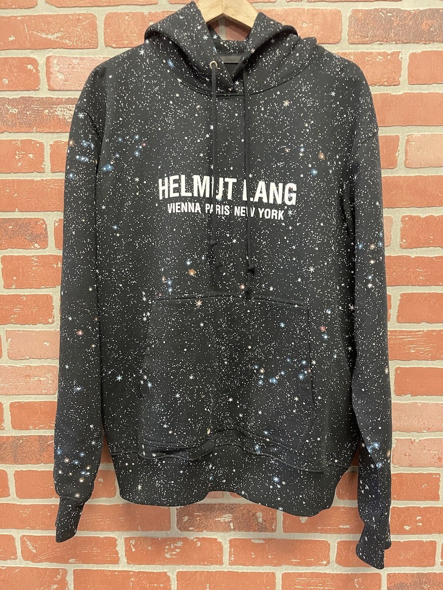 Size XL - Helmut Lang Outer Space Pullover Hoodie Black/White