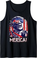 Trump 4th of July Merica Men Women USA American Flag Vintage Small, Black