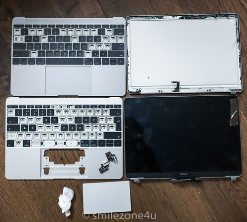 Apple MacBook 12" A1534 Ekran LCD ~ Palmrest Keyboard ~ Trackpad MIESZANKA WYPRZEDAŻ - Zdjęcie 2 z 3