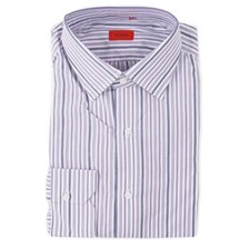 Isaia Regular-Fit 'Italia' Lavender Stripe Cotton Dress Shirt 15.5 Eu 39 NWT