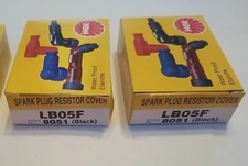 (2) GENUINE NGK LB05F 8051 Black Spark Plug Resistor Covers