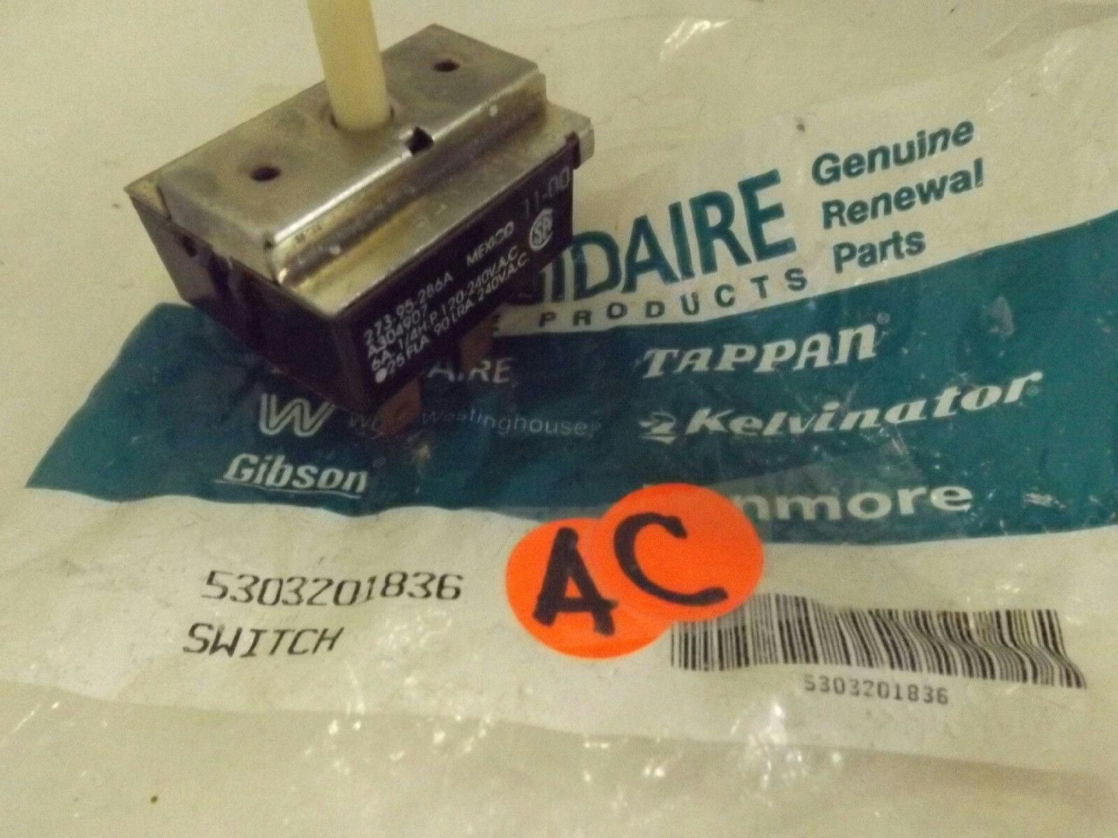 FRIGIDAIRE KENMORE AIR CONDITIONER 5303201836 SELECTOR SWITCH NEW
