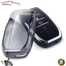 Transparent Key Fob Case Cover Black For Toyota Sienna Venza Hilux Tundra Mirai