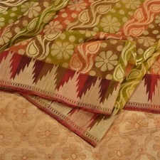 Sanskriti Vintage Indian Sarees Blend Silk Hand Beaded Premium Sari Craft Fabric