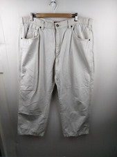 Thomas Cook Men's W40 L29 Comfort Waist Straight Relaxed Fit White Denim Jeans 