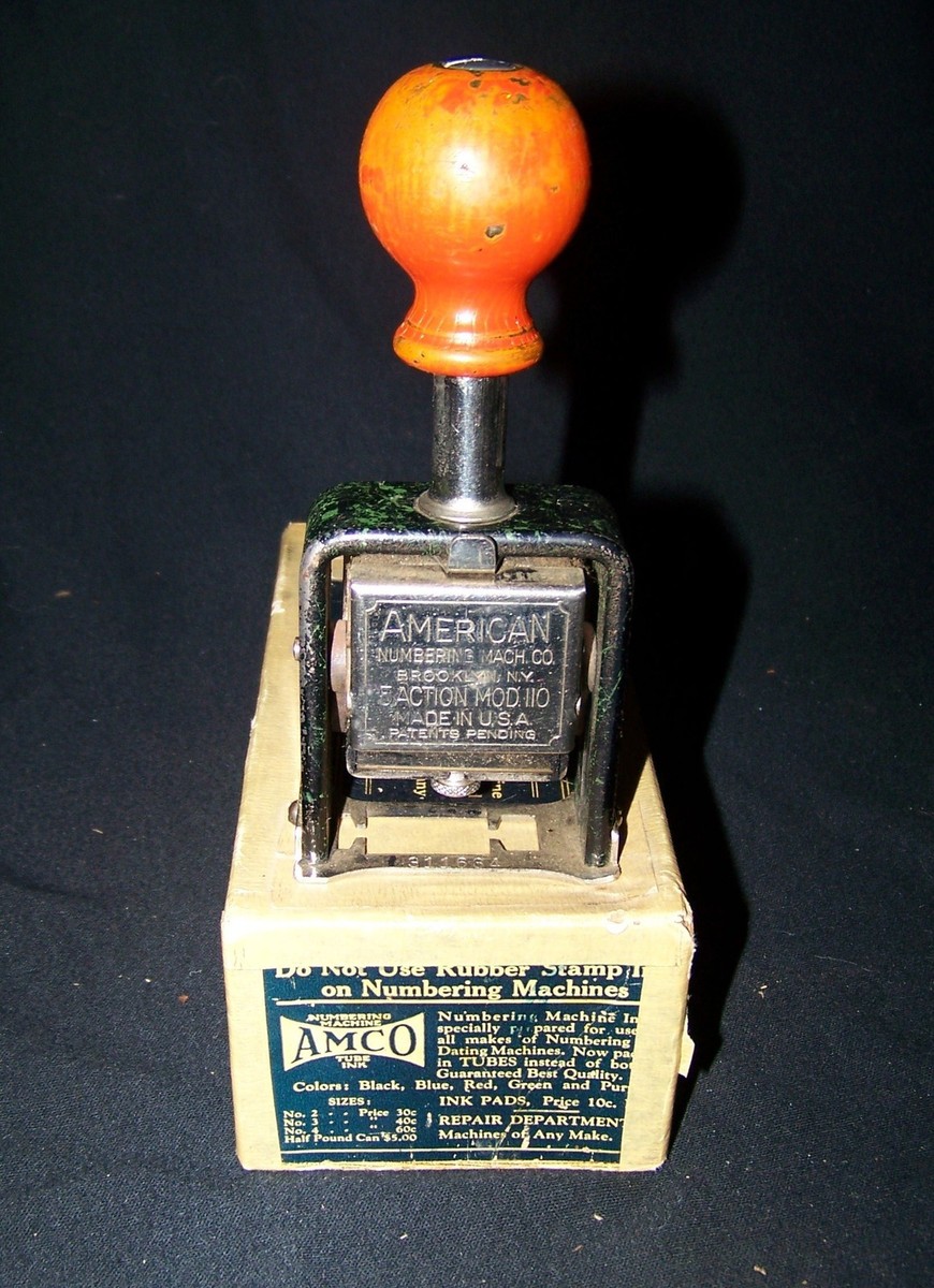 Vintage American 5 Action Numbering Machine & Box Model 110 | eBay