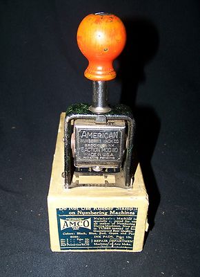 Vintage American 5 Action Numbering Machine & Box Model 110 | eBay