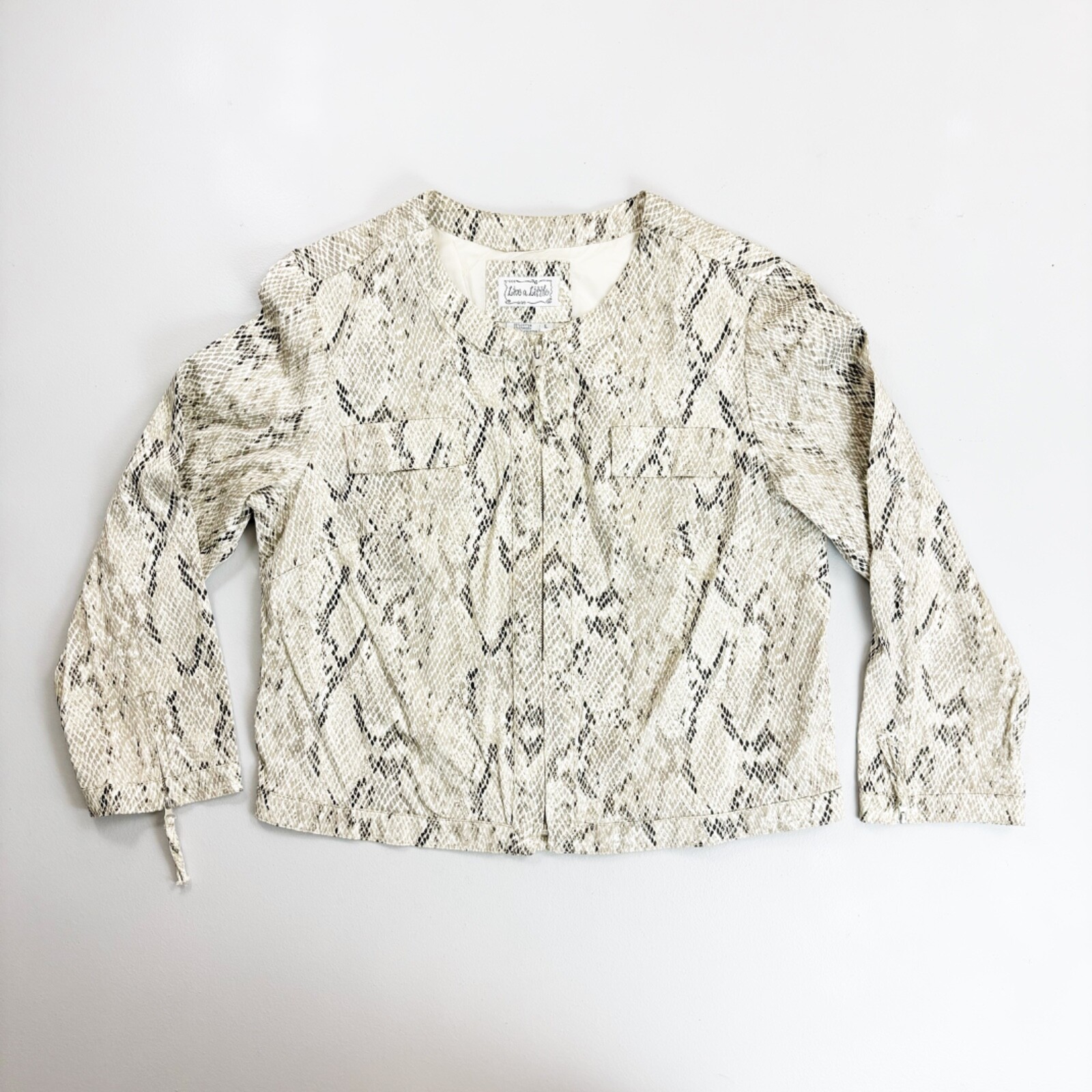 LIVE A LITTLE Python Print Moto Jacket Large Y2K … - image 1