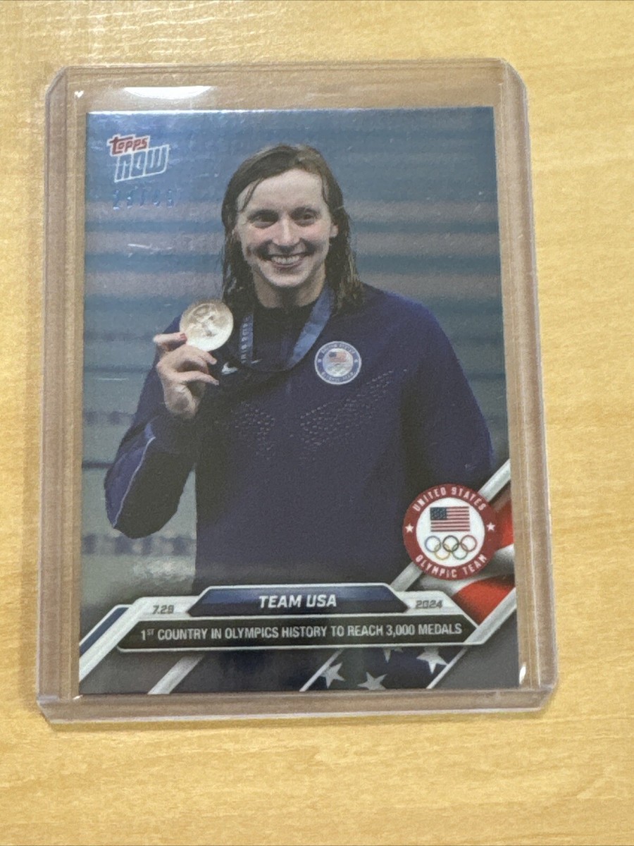 2024 PARIS OLYMPICS TOPPS NOW 6 USA FIRST TO WIN 3000 MEDALS BLUE 