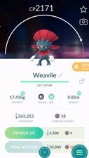 Pokémon Weavile ( Sneasel Evolution ) GO