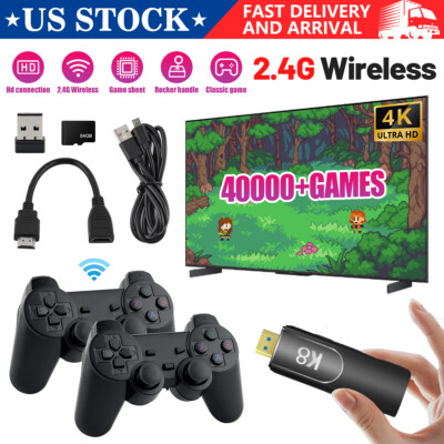 4K HD Game Stick Retro Video Game Console 40000+ Games+Dual Wireless Controller*