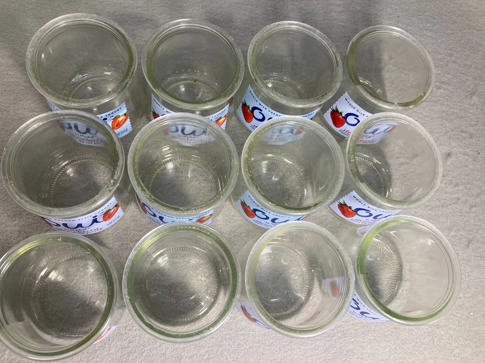 Empty Oui Yogurt Pots Lot of 12 w/Labels Clear Glass Jars for Crafts Candles - Image 4 of 4