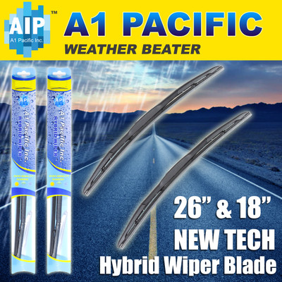 Hybrid Windshield Wiper Blades Bracketless J-HOOK OEM QUALITY 26'' & 18''