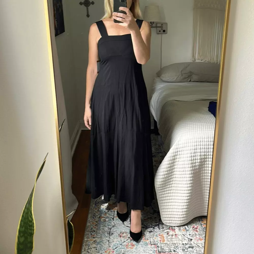 Vince camuto black long clearance dress
