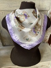 Vintage Berkshire Floral Print Lightweight 100 Polyester Square Scarf