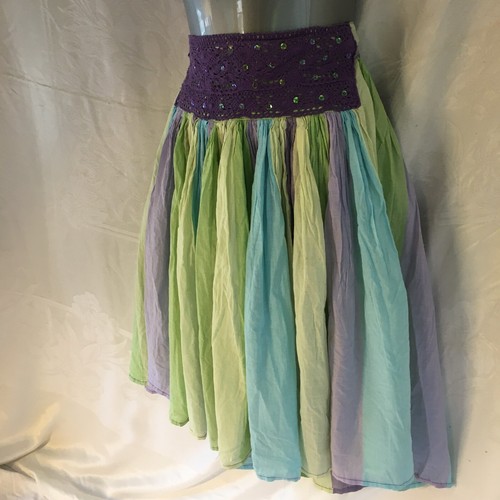 Y2K The Childrens Place Girls 12 Ruffle Skirt Green Purple Blue Long Sequin Vtg - Picture 6 of 24
