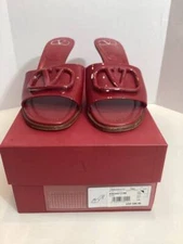 VALENTINO GARAVANI VLOGO PATENT SANDALS sz 37.5 MSRP: $690