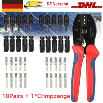 For MC4 2,5-6mm² Solarstecker Crimpzange Stecker Buchse Kupplung Kabelverbindung