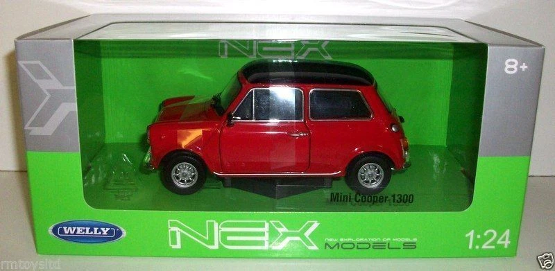 WELLY 1/24 - 22496W MINI COOPER 1300 - RED / BLACK ROOF - Bild 2 von 4