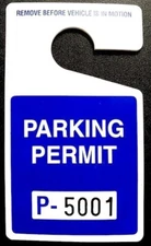 PARKING PERMIT ⭐BEST QUALITY/(REAL!)⭐ REPLACEMENT HANG TAG PERMITS PLASTIC BLUE