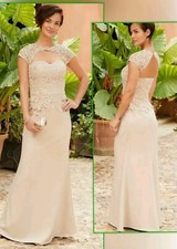 Joanna hope Champagne lace Mother wedding Long evening Occasion Prom dress 28