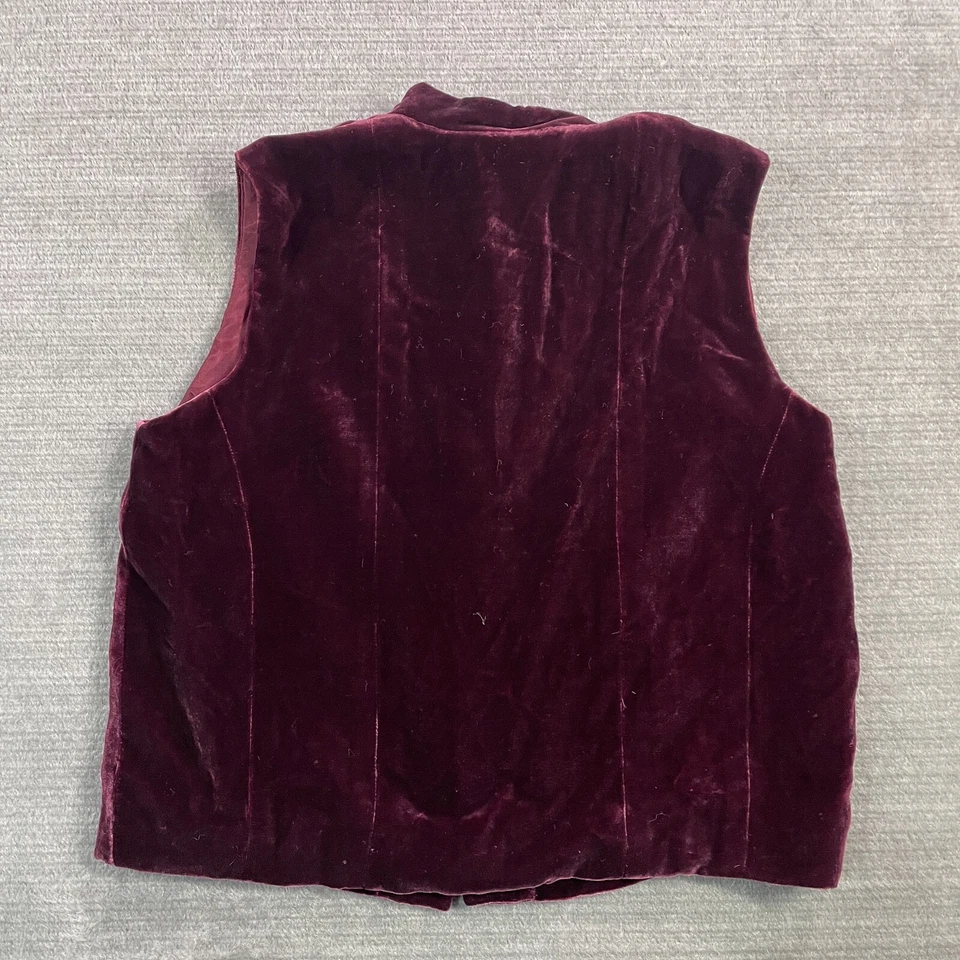 Ralph Ralph Lauren Chaleco Mujer M Púrpura Terciopelo Lentejuelas Cuello Simulado Y2K Grunge Indie Foto 2 de 4