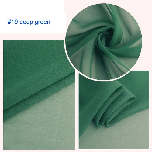 45'' Wide By Yards Palin Color Pure Silk Chiffon Georgette Fabric Dress Scarf - Picture 15 of 27