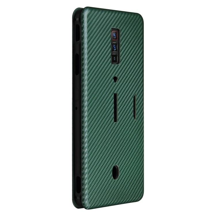 Textura de Fibra de Carbono Magnética Horizontal Abatible TPU + Estuche de Cuero para Red Magic Foto 4 de 4