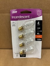 4-Pack FEIT Electric E12 Candelabra Night Light 4 Watt Soft White Bulbs