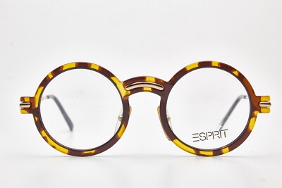   Vintage ESPRIT 7027 Minimalist Round Gold/Turtle 80s Glasses Unisex