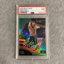 2022 Panini Select WWE #265 Sami Zayn Green Prizm PSA 9 Mint Ringside