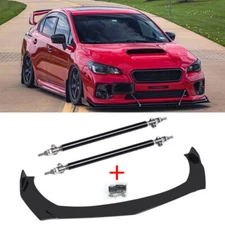 For Subaru WRX STI 15-21 Front Bumper Lip Splitter Spoiler Diffuser + Strut Rods