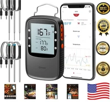 Wireless Meat Thermometer with 6 Probes and Smart LCD Backlight - Precision C...