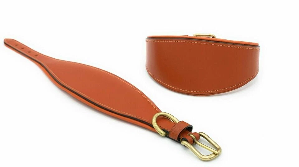 WHIPPET LEATHER DOG COLLAR SOFT LUXURY PADDED AND LINED GREYHOUND LURCHER STRONG - Image 3 of 4