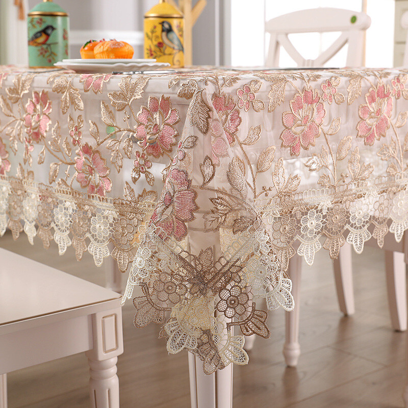 Luxury Table Cloth Lace Embroidery Rectangular Tablecloth Wedding Table  Cloths | eBay