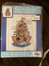 Design Works Counted Cross Stitch Kit 11"X14"-Noah's Ark Birth Record Nip