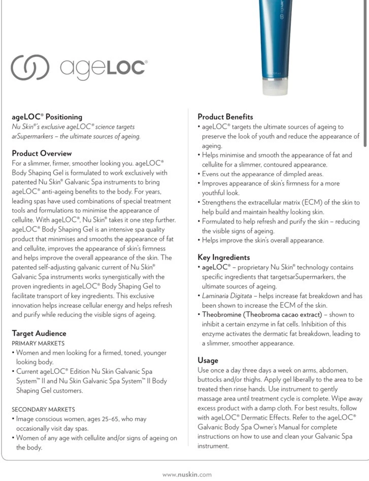 Nu Skin AgeLoc Body Shaping Gel NEW- Fast Shipping! - Image 4 of 4