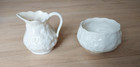 VTG Belleek 1965-1980 Lotus Creamer and Open Sugar Bowl and 1970 Christmas plate — photo 2