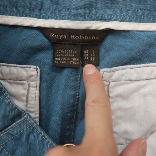 Royal Robbins Womens Canvas Crop Pants Size 6 Blue Cotton Casual Mid Rise - Picture 6 of 8