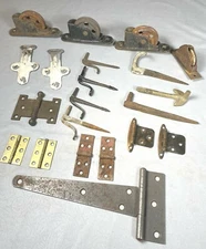 21 Piece JUNK DRAWER LOT ~ Window, Shutter Hardware, Hinges, Pulleys - Lot#24