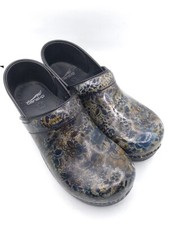 Dansko Women Clog Shoes Floral Print Patent Leather Professional SZ 40 US 9.5