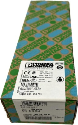 50x PHOENIX CONTACT Durchgangsklemme UK 5 BU UNIVERSALKLEMME 3004388