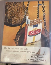 Vintage PHILIP MORRIS KING SIZE COMMANDER CIGARETTES Ad- LIFE MAGAZINE 5/11/1962
