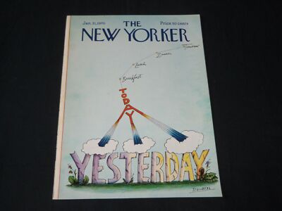 1970 JANUARY 31 NEW YORKER MAGAZINE FRONT COVER ONLY BY STEINBERG - GREAT DECO