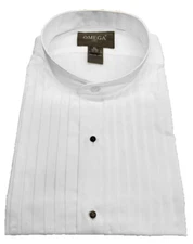 Men’s mandarin collar(banded collar) Tuxedo Shirt with 1/2 pleat